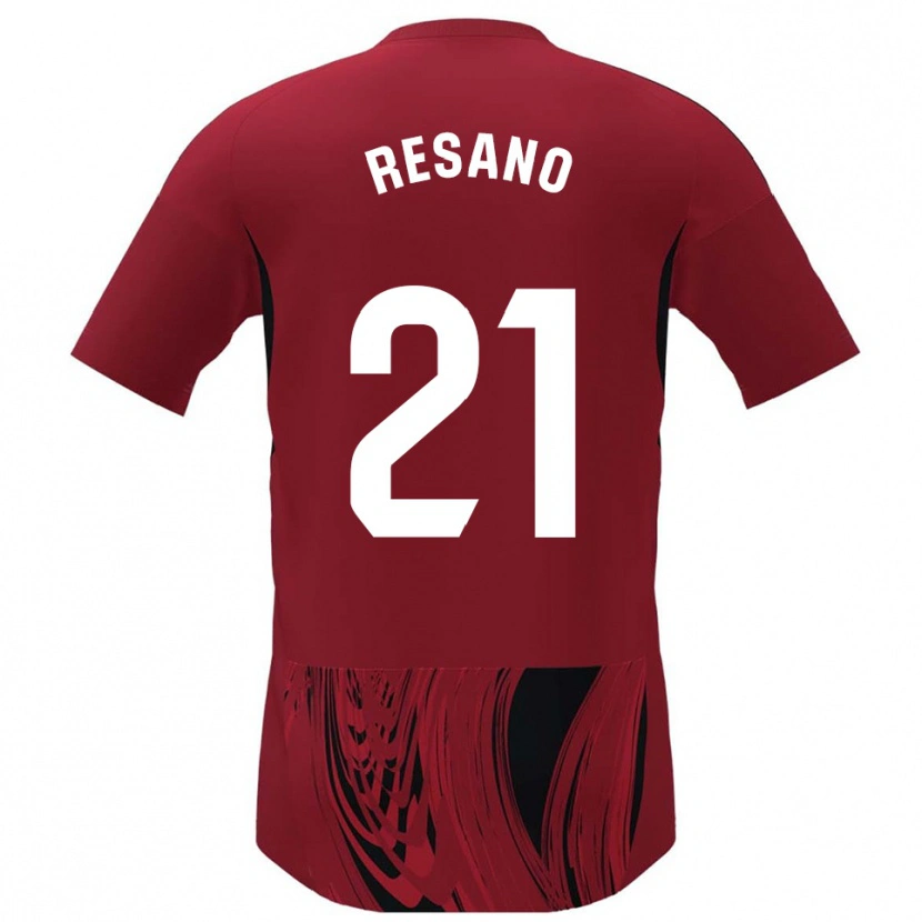 Danxen Femme Maillot Xabier Resano #21 Rouge Noir Tenues Domicile 2025/26 T-Shirt