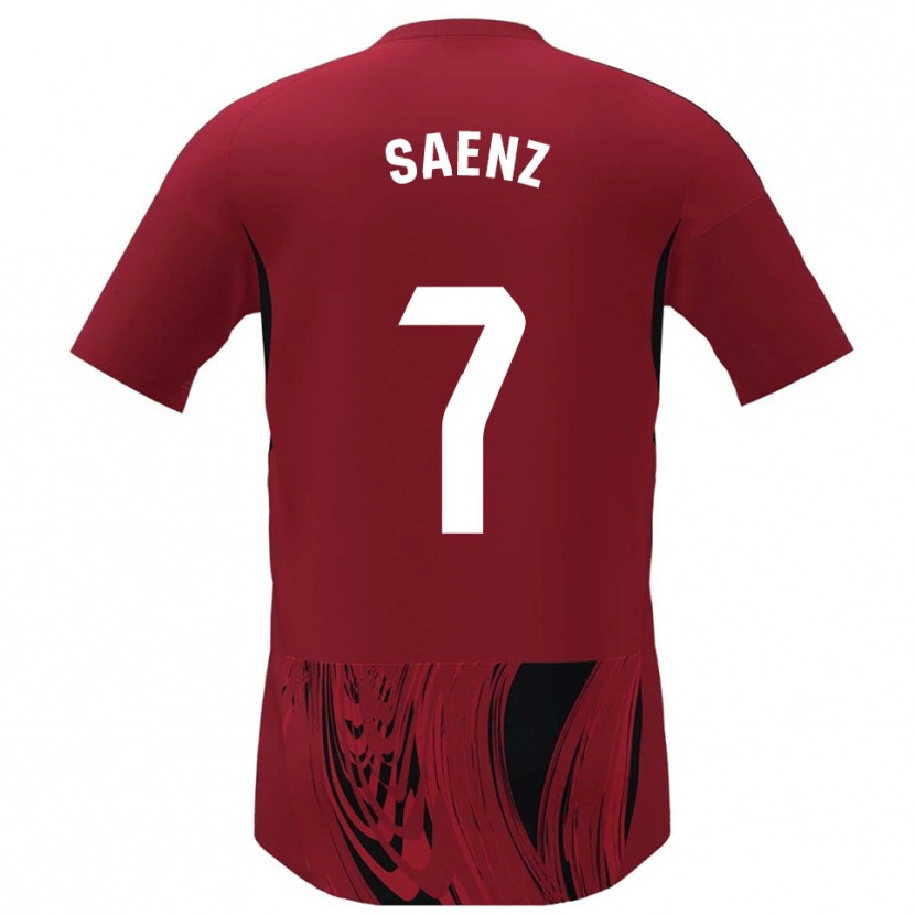 Danxen Femme Maillot Raúl Sáenz #7 Rouge Noir Tenues Domicile 2025/26 T-Shirt