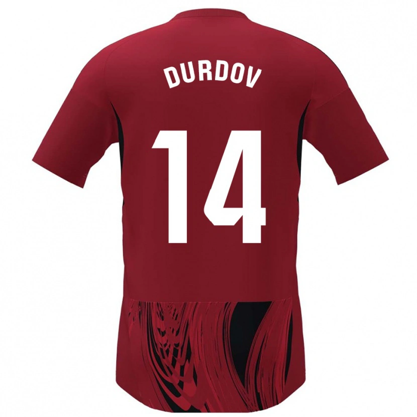 Danxen Femme Maillot Ivan Durdov #14 Rouge Noir Tenues Domicile 2025/26 T-Shirt