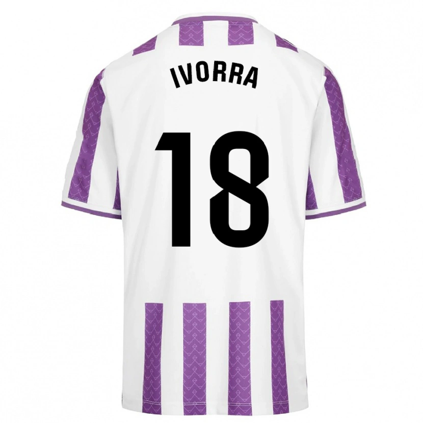 Danxen Femme Maillot Iker Ivorra #18 Violet Blanc Tenues Domicile 2025/26 T-Shirt
