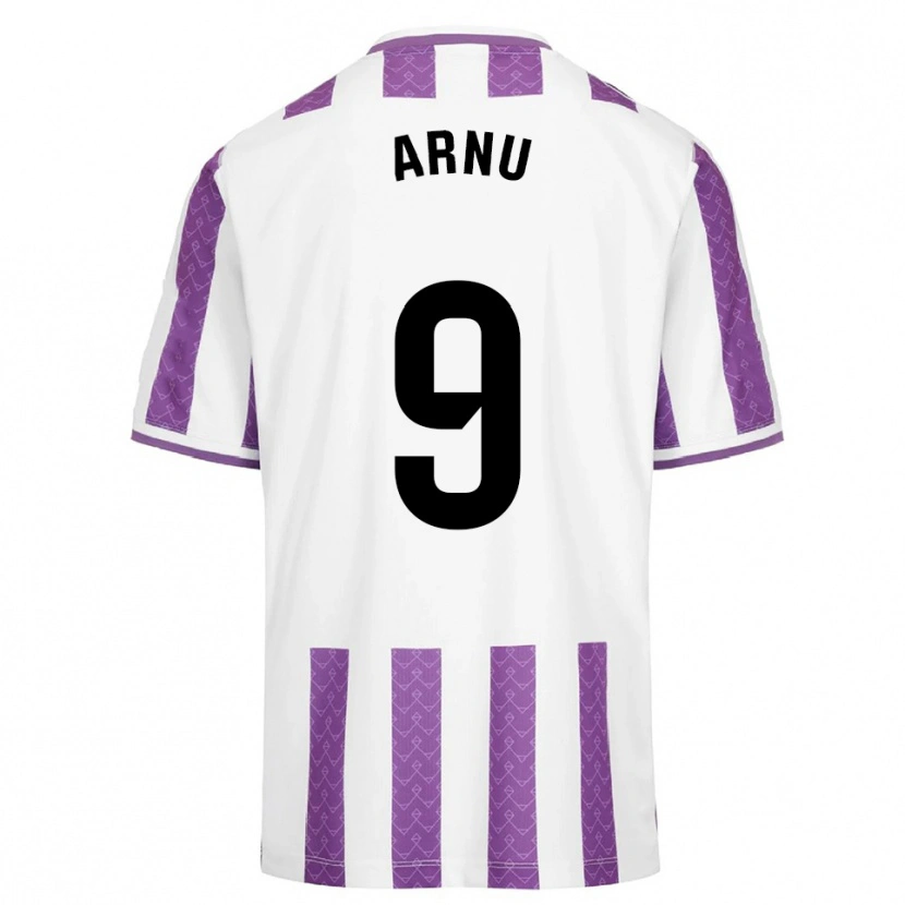 Danxen Femme Maillot Adrián Arnu #9 Violet Blanc Tenues Domicile 2025/26 T-Shirt