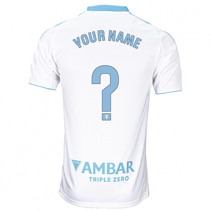 Danxen Femme Maillot Votre Nom #0 Blanc Bleu Ciel Tenues Domicile 2025/26 T-Shirt