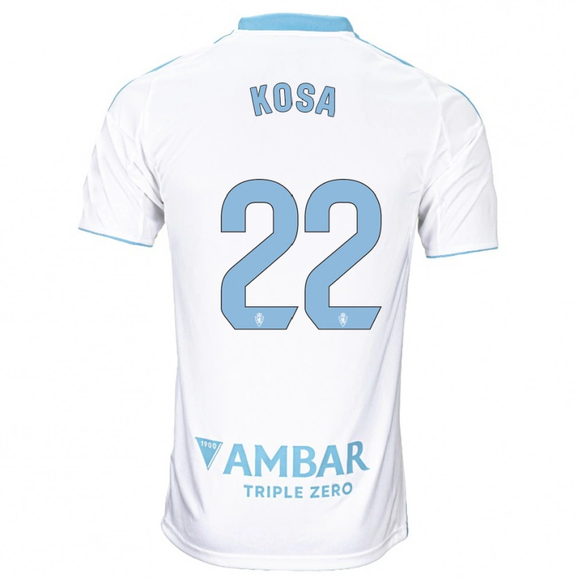 Danxen Femme Maillot Sebastian Kosa #22 Blanc Bleu Ciel Tenues Domicile 2025/26 T-Shirt