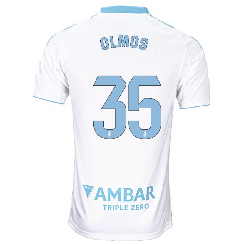Danxen Femme Maillot Lucas Olmos #35 Blanc Bleu Ciel Tenues Domicile 2025/26 T-Shirt