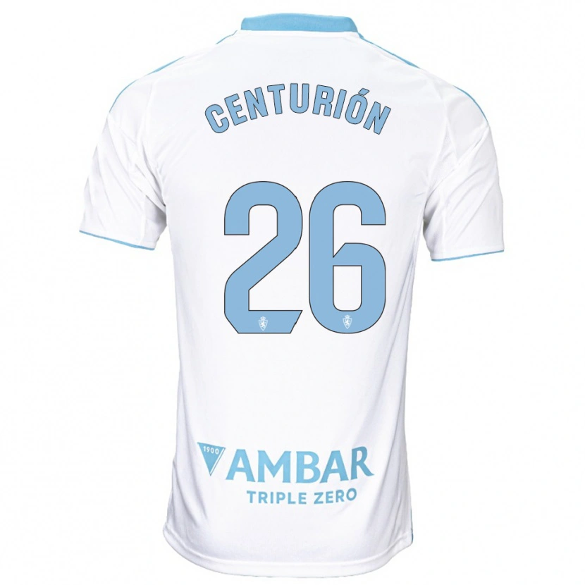 Danxen Femme Maillot Pablo Centurión #26 Blanc Bleu Ciel Tenues Domicile 2025/26 T-Shirt