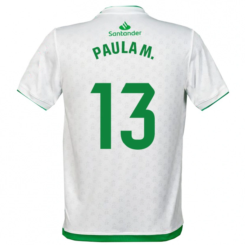 Danxen Femme Maillot Paula Muñoz Álvarez #13 Vert Blanc Tenues Domicile 2025/26 T-Shirt