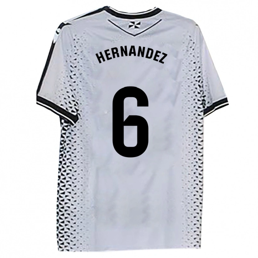 Danxen Femme Maillot Carlos Hernández #6 Blanc Noir Tenues Domicile 2025/26 T-Shirt