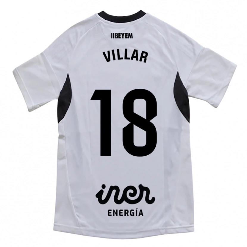 Danxen Femme Maillot Javi Villar #18 Blanc Violet Tenues Domicile 2025/26 T-Shirt