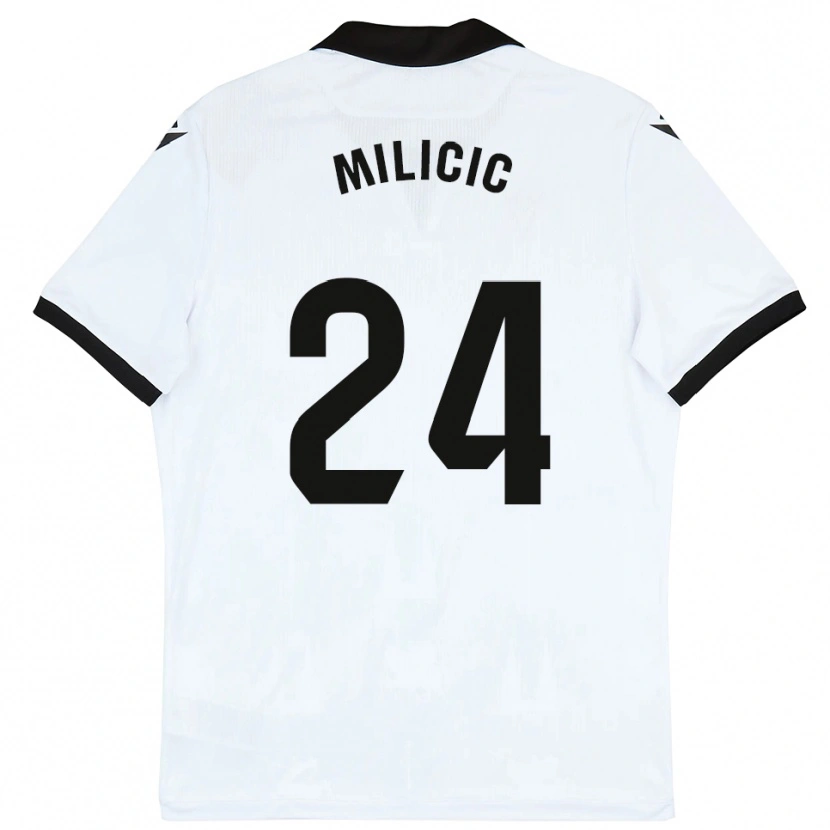 Danxen Femme Maillot Nikola Milicic #24 Blanc Noir Tenues Domicile 2025/26 T-Shirt