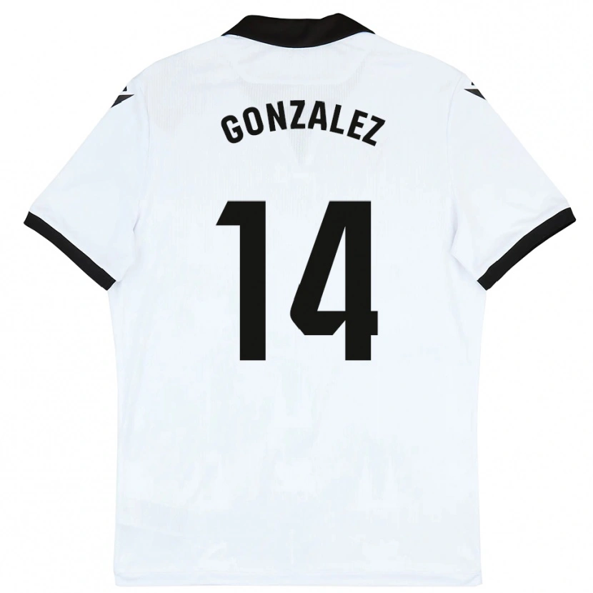 Danxen Femme Maillot David González #14 Blanc Noir Tenues Domicile 2025/26 T-Shirt