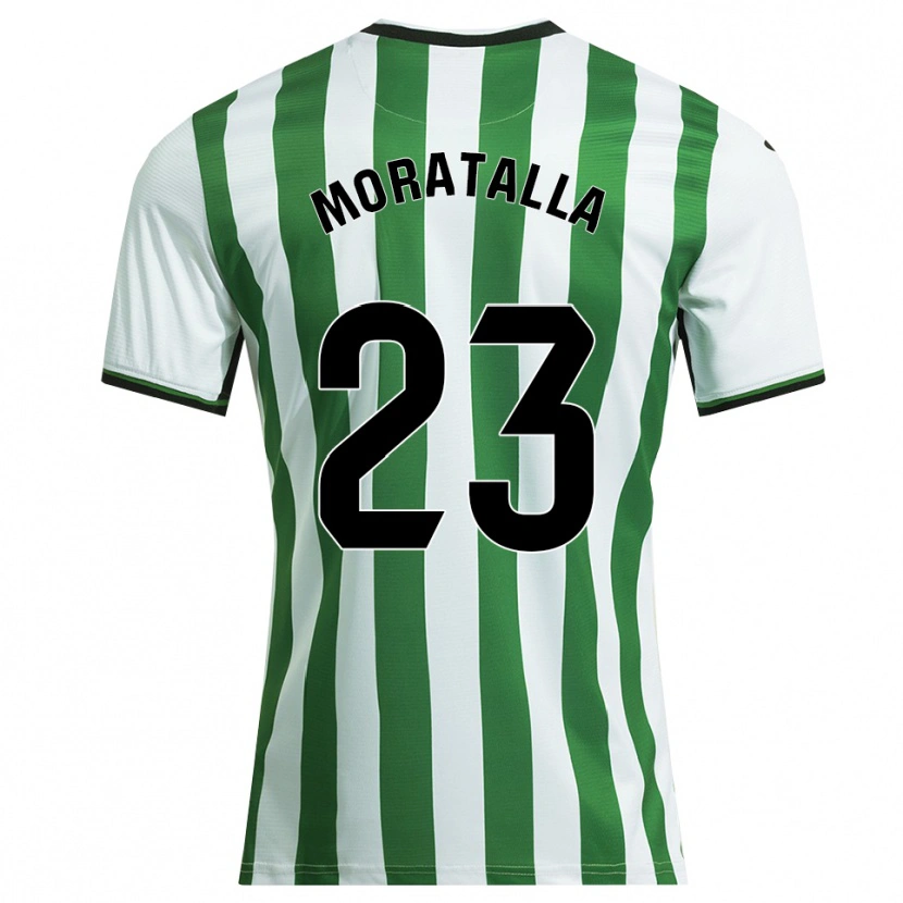 Danxen Femme Maillot Gonzalo Moratalla #23 Blanc Vert Tenues Domicile 2025/26 T-Shirt