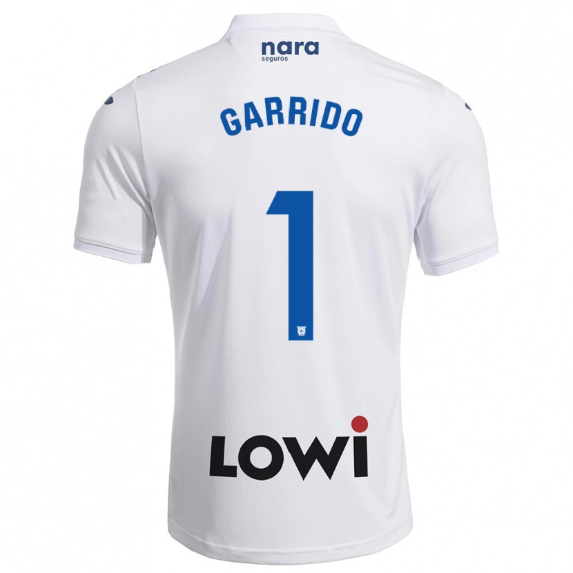 Danxen Femme Maillot Javi Garrido #1 Blanc Marine Tenues Domicile 2025/26 T-Shirt