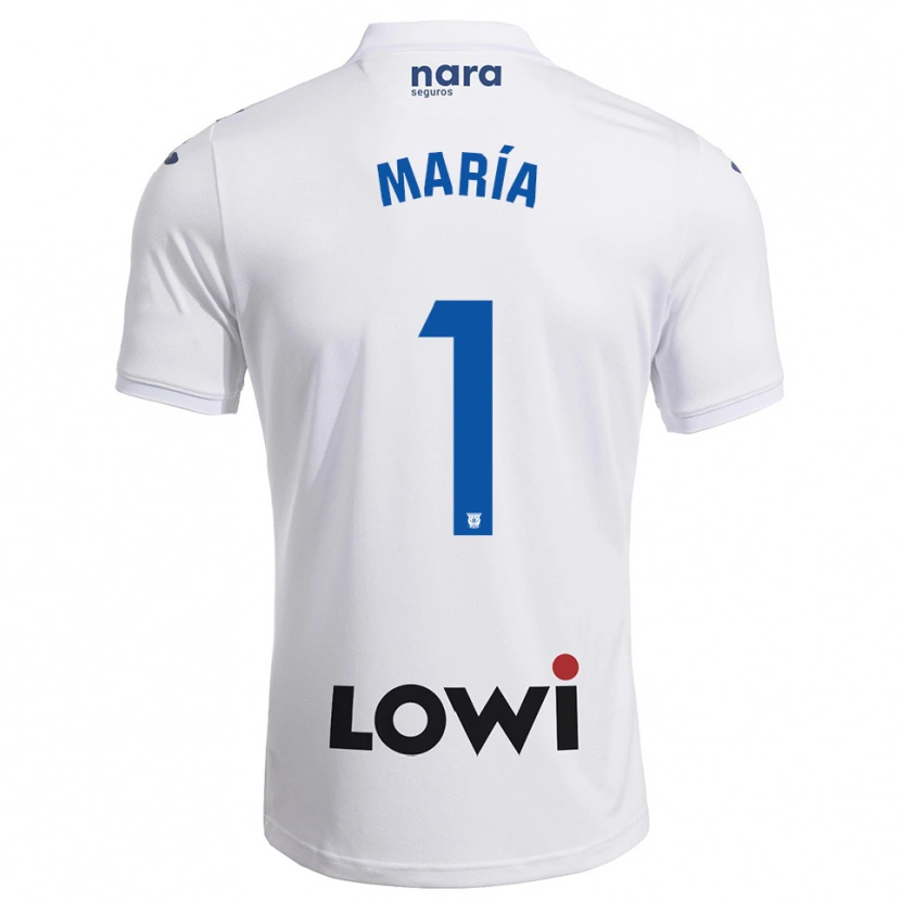 Danxen Femme Maillot María Hernández #1 Blanc Marine Tenues Domicile 2025/26 T-Shirt