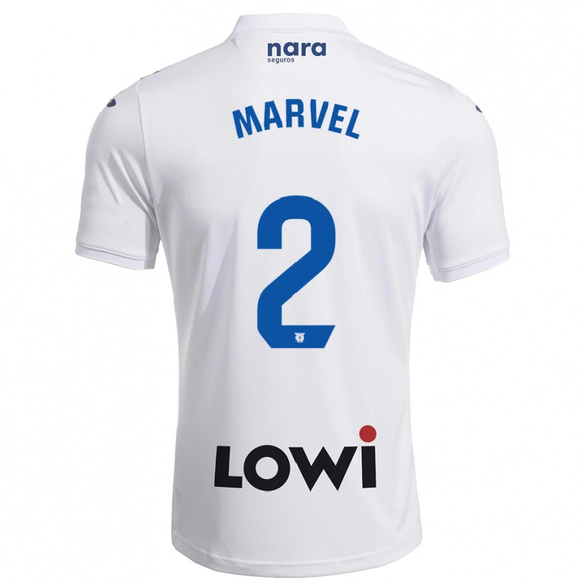 Danxen Femme Maillot Marvel #2 Blanc Marine Tenues Domicile 2025/26 T-Shirt