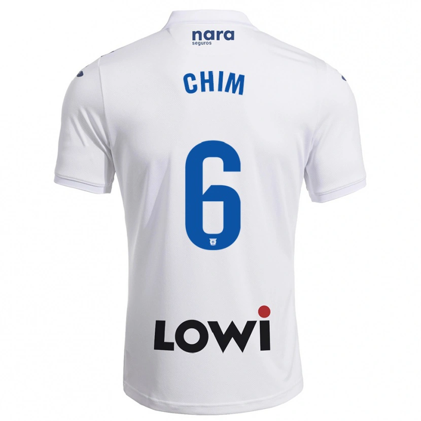 Danxen Femme Maillot Adrian Chim #6 Blanc Marine Tenues Domicile 2025/26 T-Shirt