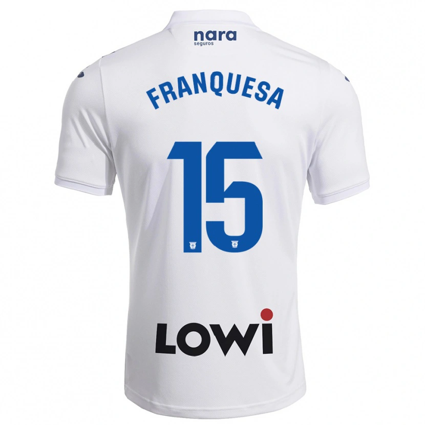 Danxen Femme Maillot Enric Franquesa #15 Blanc Marine Tenues Domicile 2025/26 T-Shirt
