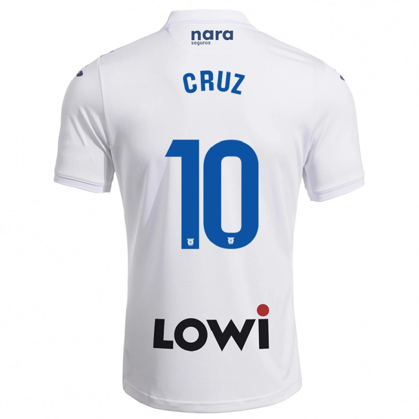 Danxen Femme Maillot Juan Cruz #10 Blanc Marine Tenues Domicile 2025/26 T-Shirt