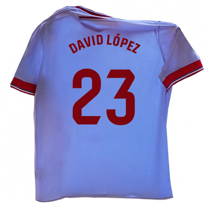 Danxen Femme Maillot David López #23 Blanc Rouge Tenues Domicile 2025/26 T-Shirt