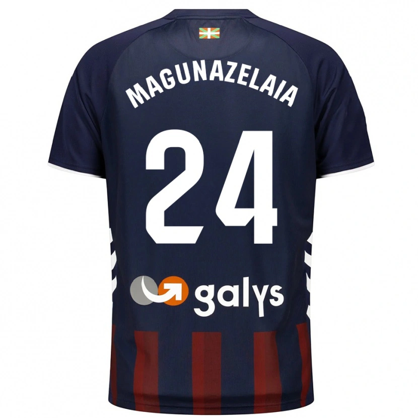 Danxen Femme Maillot Jon Magunazelaia #24 Marine Rouge Tenues Domicile 2025/26 T-Shirt