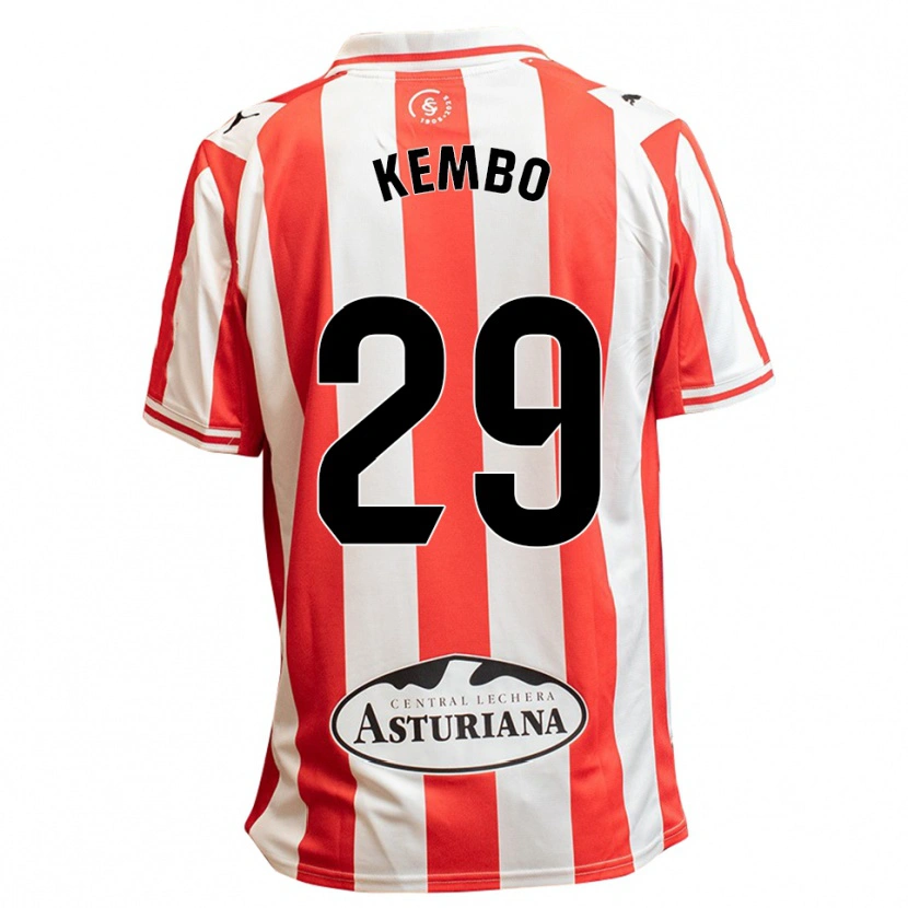 Danxen Femme Maillot Yann Kembo #29 Blanc Rouge Tenues Domicile 2025/26 T-Shirt