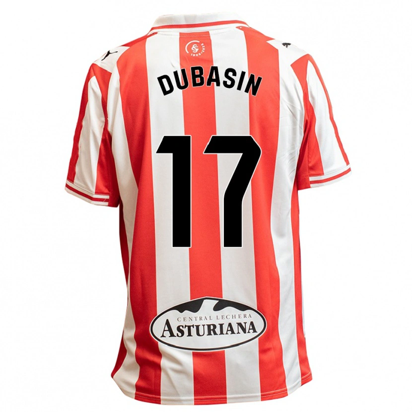 Danxen Femme Maillot Jonathan Dubasin #17 Blanc Rouge Tenues Domicile 2025/26 T-Shirt