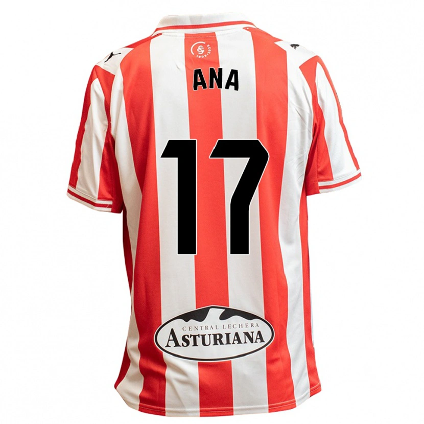 Danxen Femme Maillot Ana Gloria Campoamor Paredes #17 Blanc Rouge Tenues Domicile 2025/26 T-Shirt