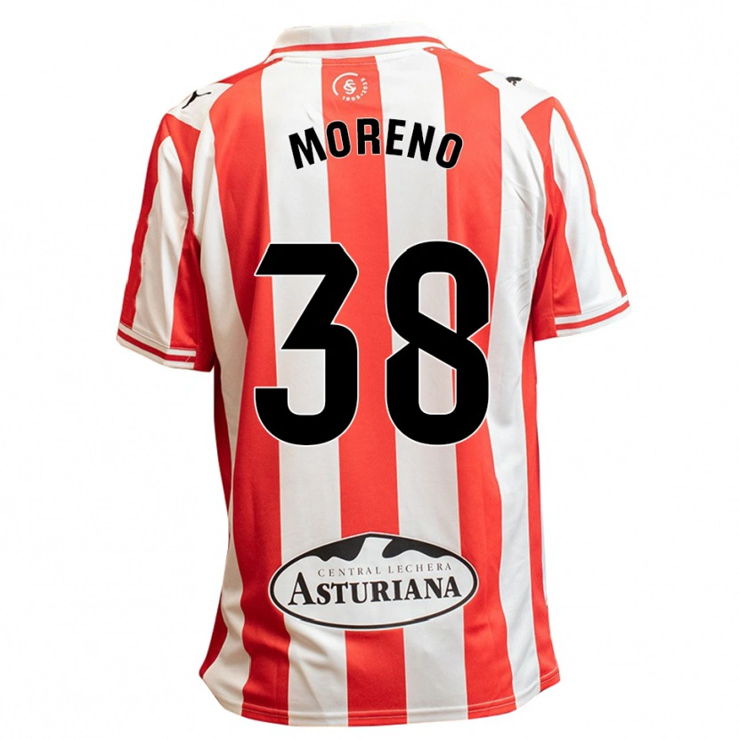 Danxen Femme Maillot Gerard Moreno #38 Blanc Rouge Tenues Domicile 2025/26 T-Shirt