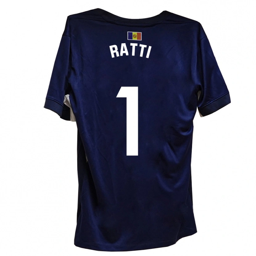 Danxen Femme Maillot Nico Ratti #1 Bleu Marine Blanc Tenues Domicile 2025/26 T-Shirt