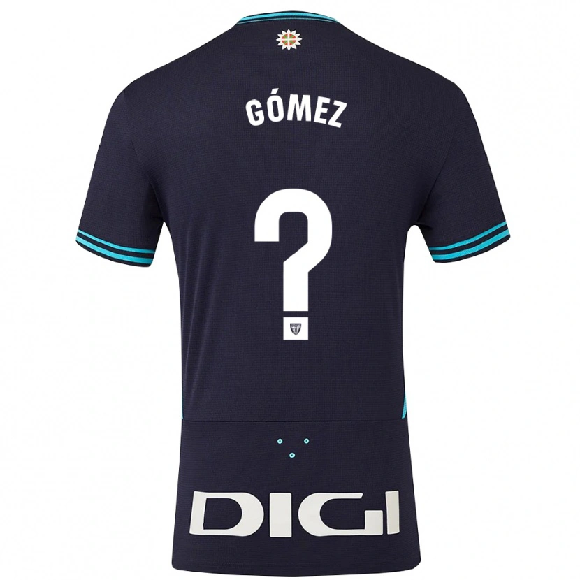 Danxen Femme Maillot Xabi Gómez #0 Marine Bleu Ciel Tenues Extérieur 2025/26 T-Shirt