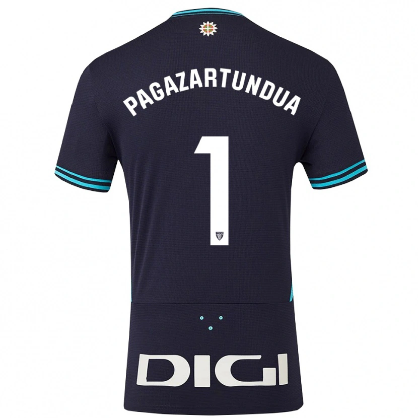 Danxen Femme Maillot Iker Pagazartundua #1 Marine Bleu Ciel Tenues Extérieur 2025/26 T-Shirt