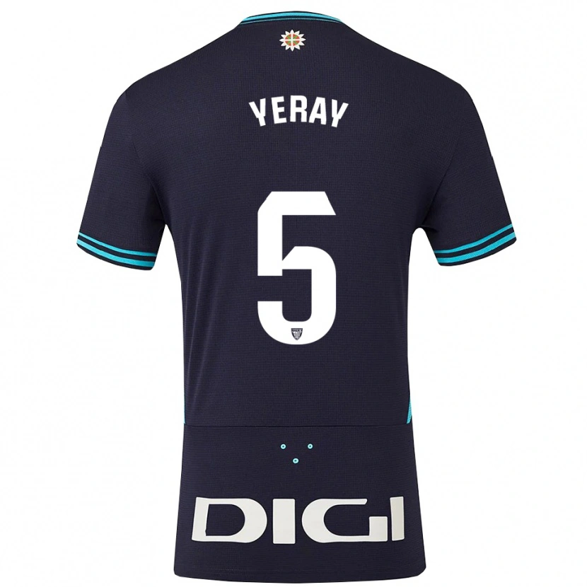 Danxen Femme Maillot Yeray Álvarez #5 Marine Bleu Ciel Tenues Extérieur 2025/26 T-Shirt
