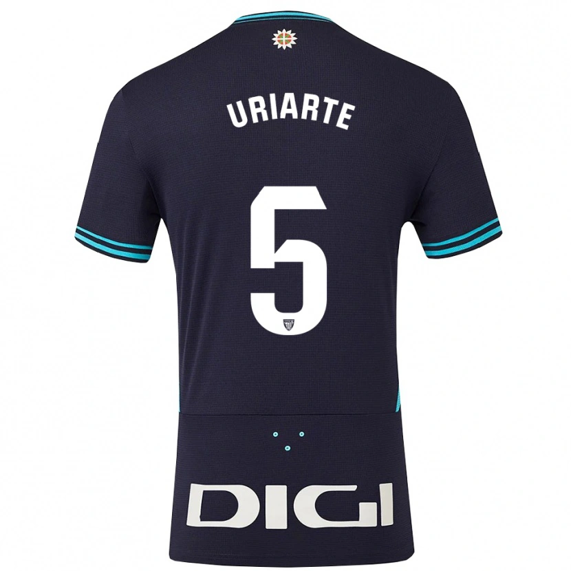 Danxen Femme Maillot Naroa Uriarte Urazurrutia #5 Marine Bleu Ciel Tenues Extérieur 2025/26 T-Shirt
