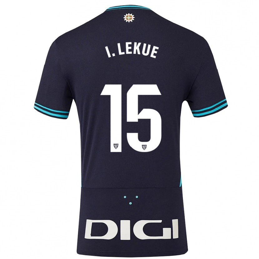 Danxen Femme Maillot Iñigo Lekue #15 Marine Bleu Ciel Tenues Extérieur 2025/26 T-Shirt