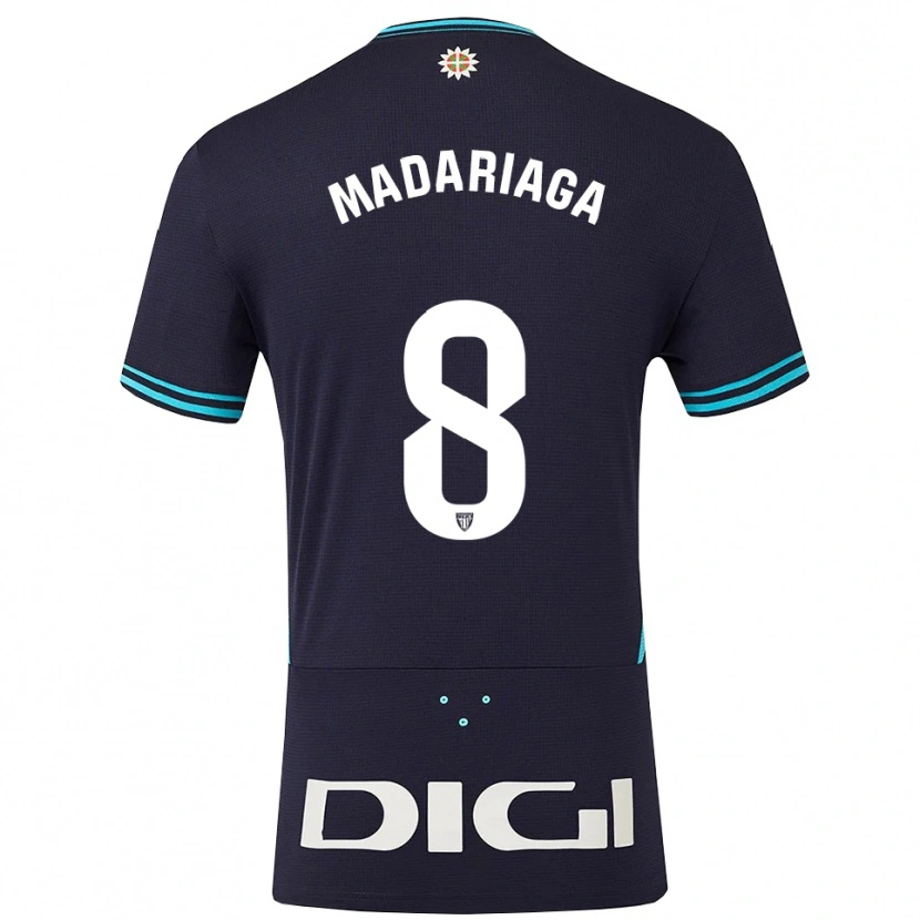 Danxen Femme Maillot Joan Madariaga #8 Marine Bleu Ciel Tenues Extérieur 2025/26 T-Shirt