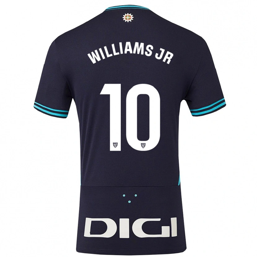 Danxen Femme Maillot Nico Williams #10 Marine Bleu Ciel Tenues Extérieur 2025/26 T-Shirt