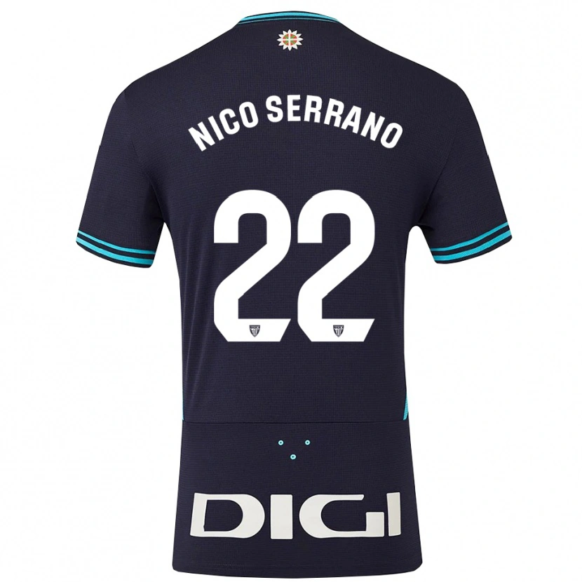 Danxen Femme Maillot Nico Serrano #22 Marine Bleu Ciel Tenues Extérieur 2025/26 T-Shirt