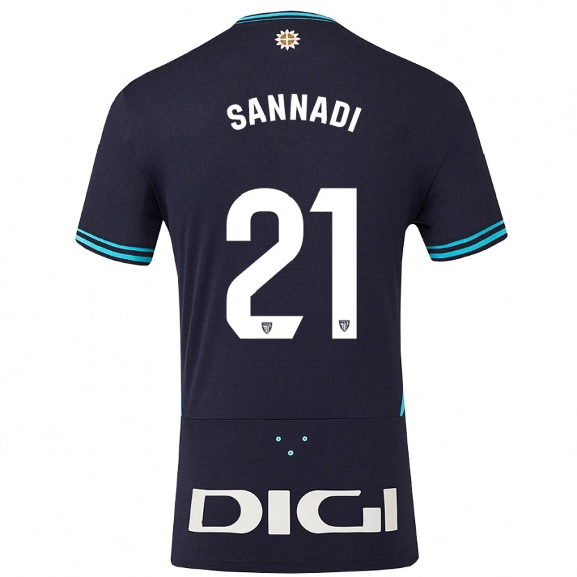 Danxen Femme Maillot Maroan Sannadi #21 Marine Bleu Ciel Tenues Extérieur 2025/26 T-Shirt