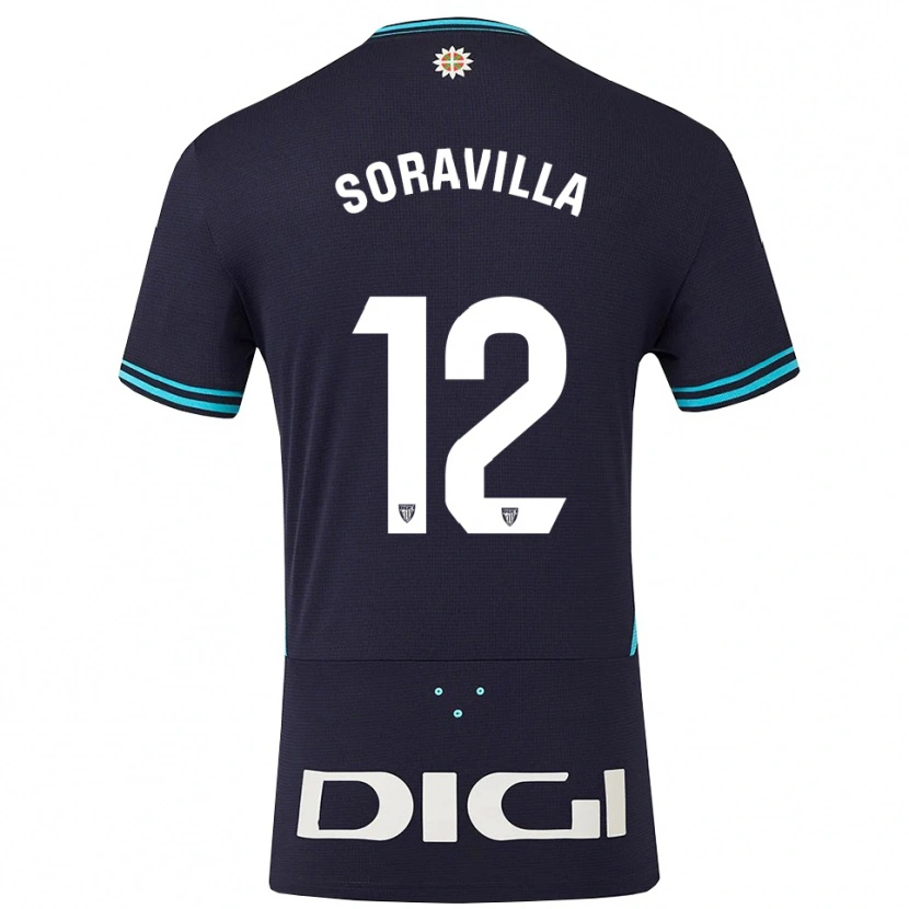 Danxen Femme Maillot Ander Soravilla #12 Marine Bleu Ciel Tenues Extérieur 2025/26 T-Shirt