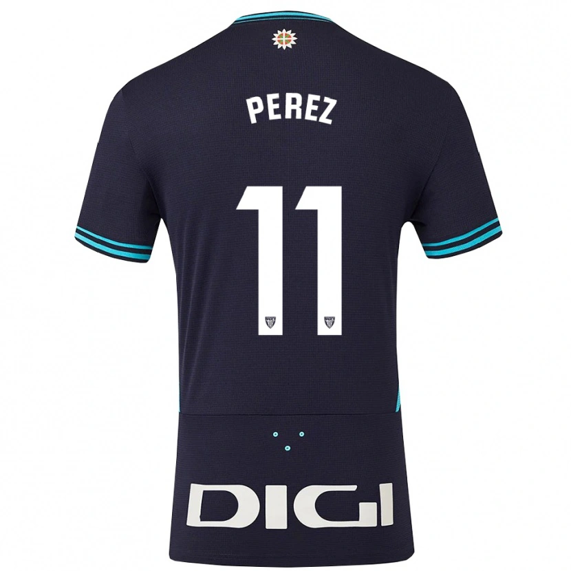 Danxen Femme Maillot Adrián Pérez #11 Marine Bleu Ciel Tenues Extérieur 2025/26 T-Shirt