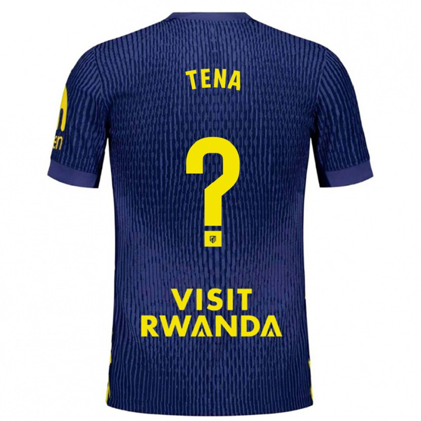 Danxen Femme Maillot Javi Tena #0 Marine Jaune Tenues Extérieur 2025/26 T-Shirt