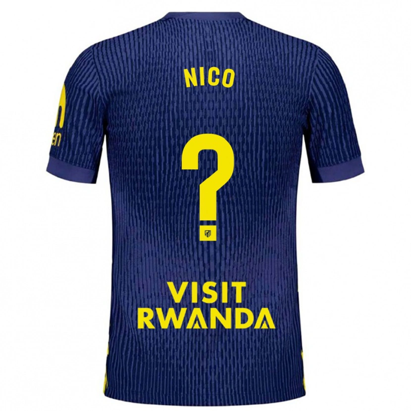 Danxen Femme Maillot Nico Fernández #0 Marine Jaune Tenues Extérieur 2025/26 T-Shirt