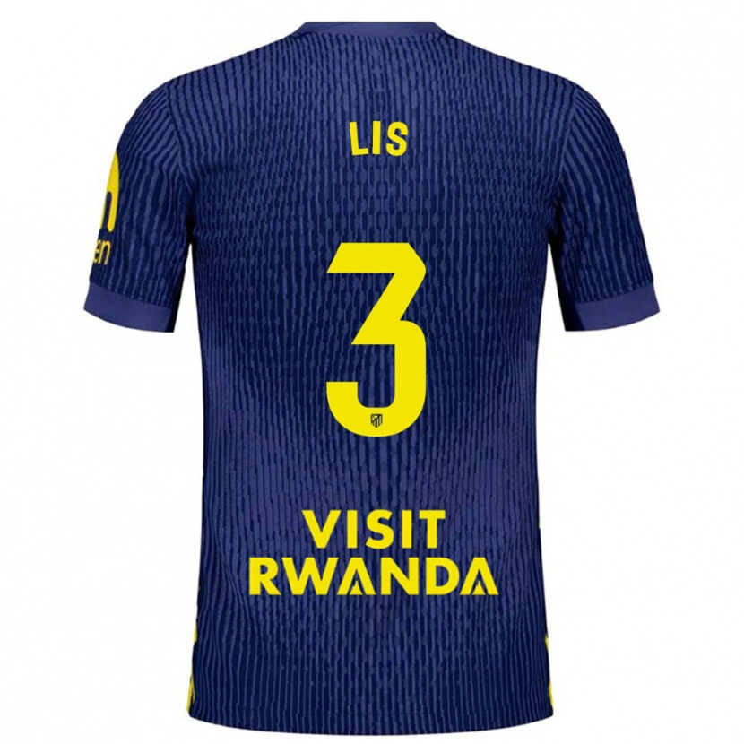 Danxen Femme Maillot Adrian Lis #3 Marine Jaune Tenues Extérieur 2025/26 T-Shirt