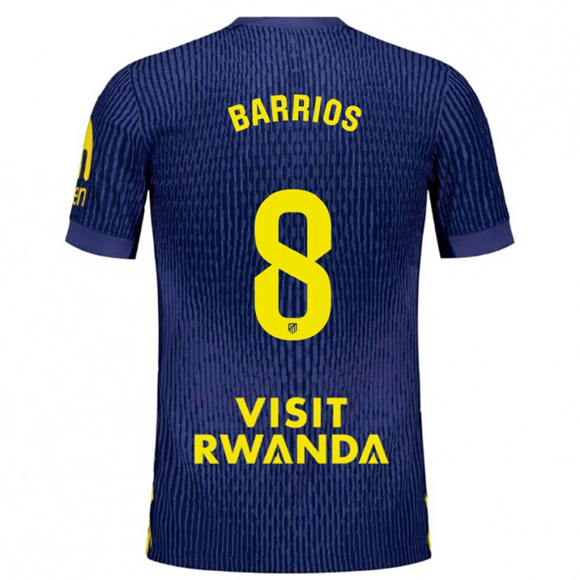 Danxen Femme Maillot Pablo Barrios #8 Marine Jaune Tenues Extérieur 2025/26 T-Shirt