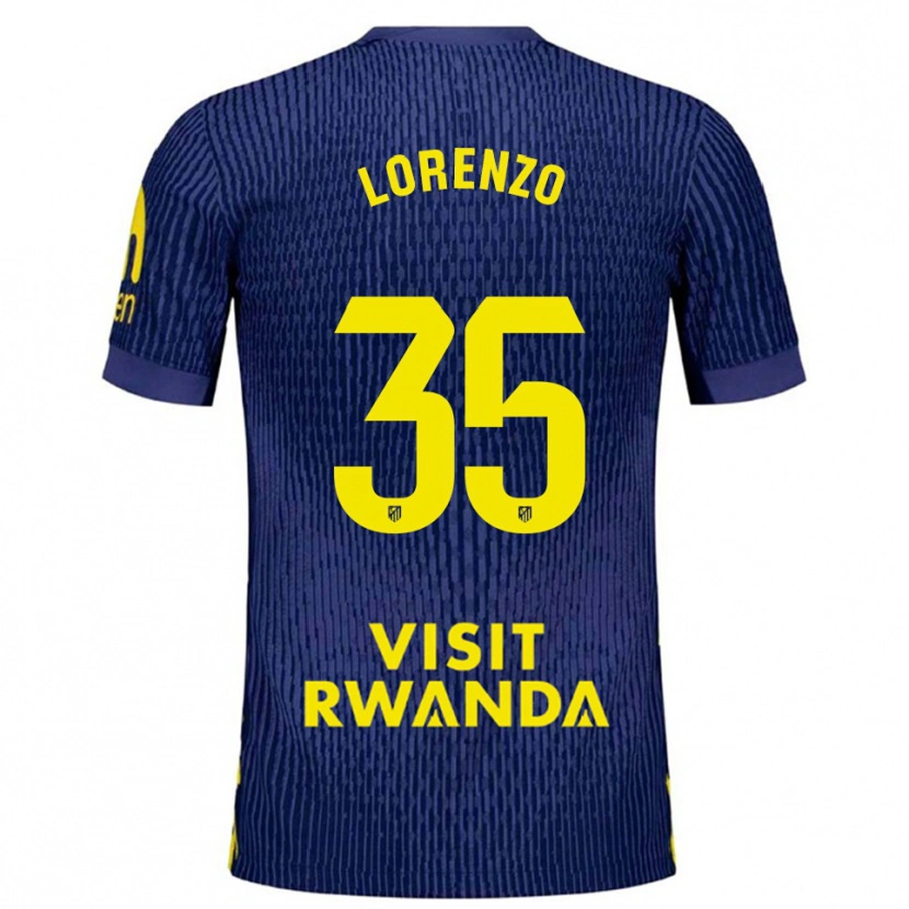 Danxen Femme Maillot Diego Lorenzo #35 Marine Jaune Tenues Extérieur 2025/26 T-Shirt