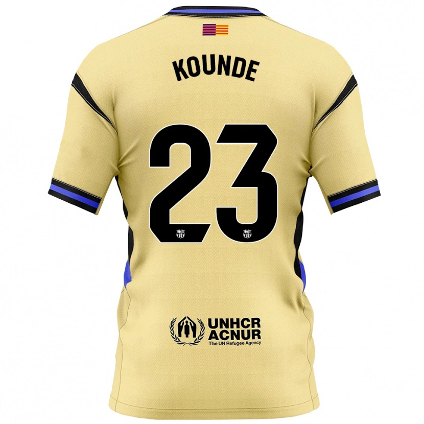 Danxen Femme Maillot Jules Koundé #23 Jaune Noir Tenues Extérieur 2025/26 T-Shirt