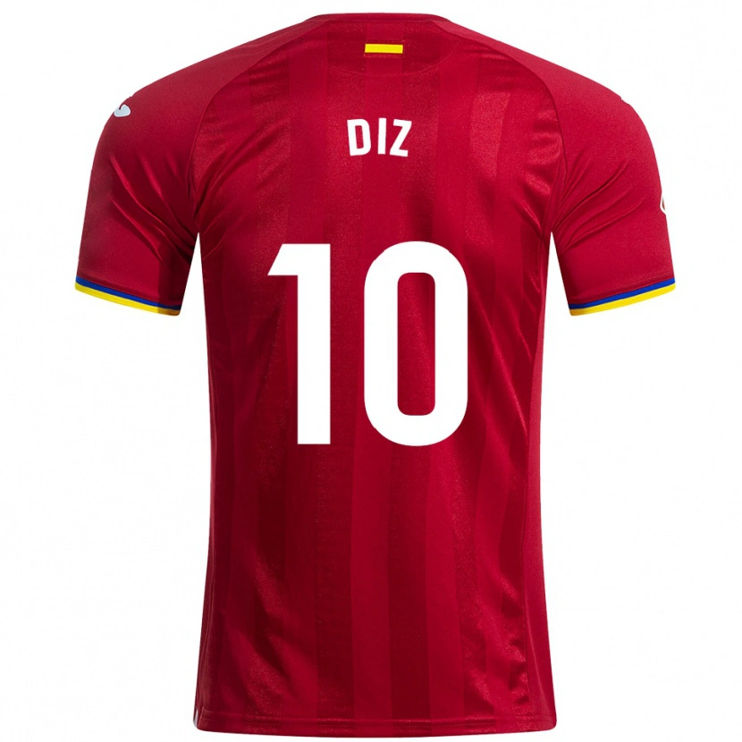 Danxen Femme Maillot Rafa Diz #10 Rouge Jaune Bleu Tenues Extérieur 2025/26 T-Shirt