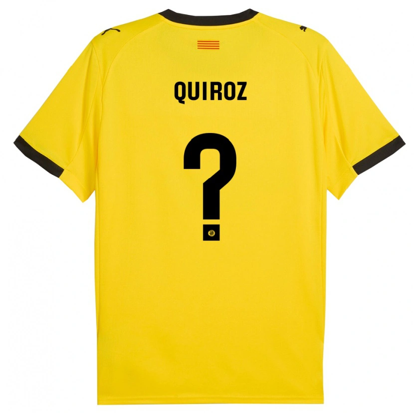 Danxen Femme Maillot Alejandro Quiroz #0 Jaune Noir Tenues Extérieur 2025/26 T-Shirt