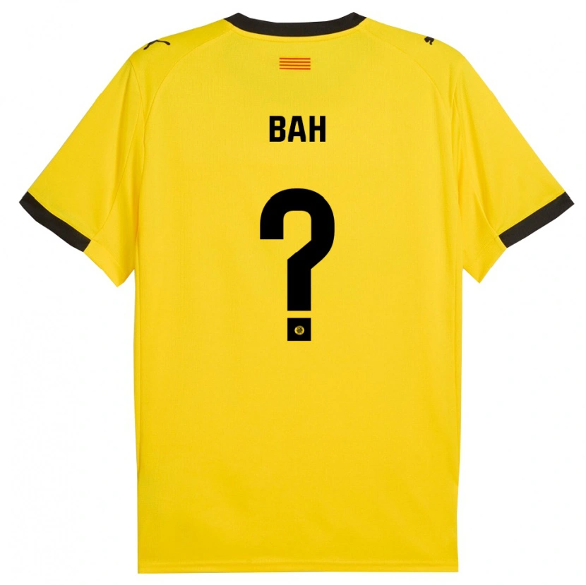 Danxen Femme Maillot Mousta Bah #0 Jaune Noir Tenues Extérieur 2025/26 T-Shirt
