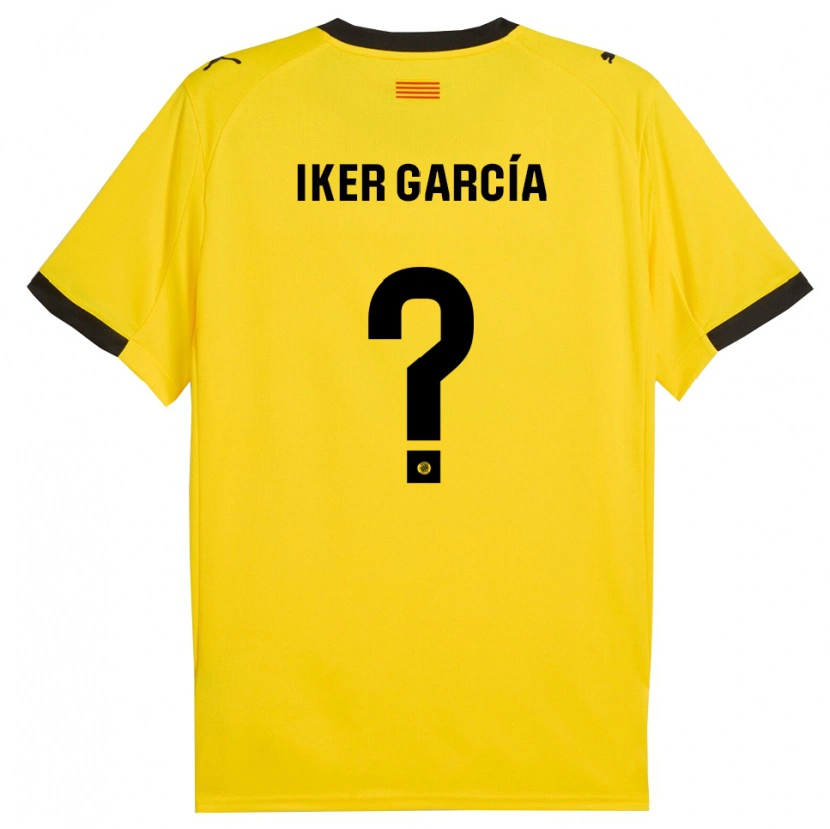 Danxen Femme Maillot Iker García #0 Jaune Noir Tenues Extérieur 2025/26 T-Shirt