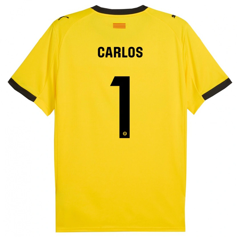 Danxen Femme Maillot Juan Carlos #1 Jaune Noir Tenues Extérieur 2025/26 T-Shirt